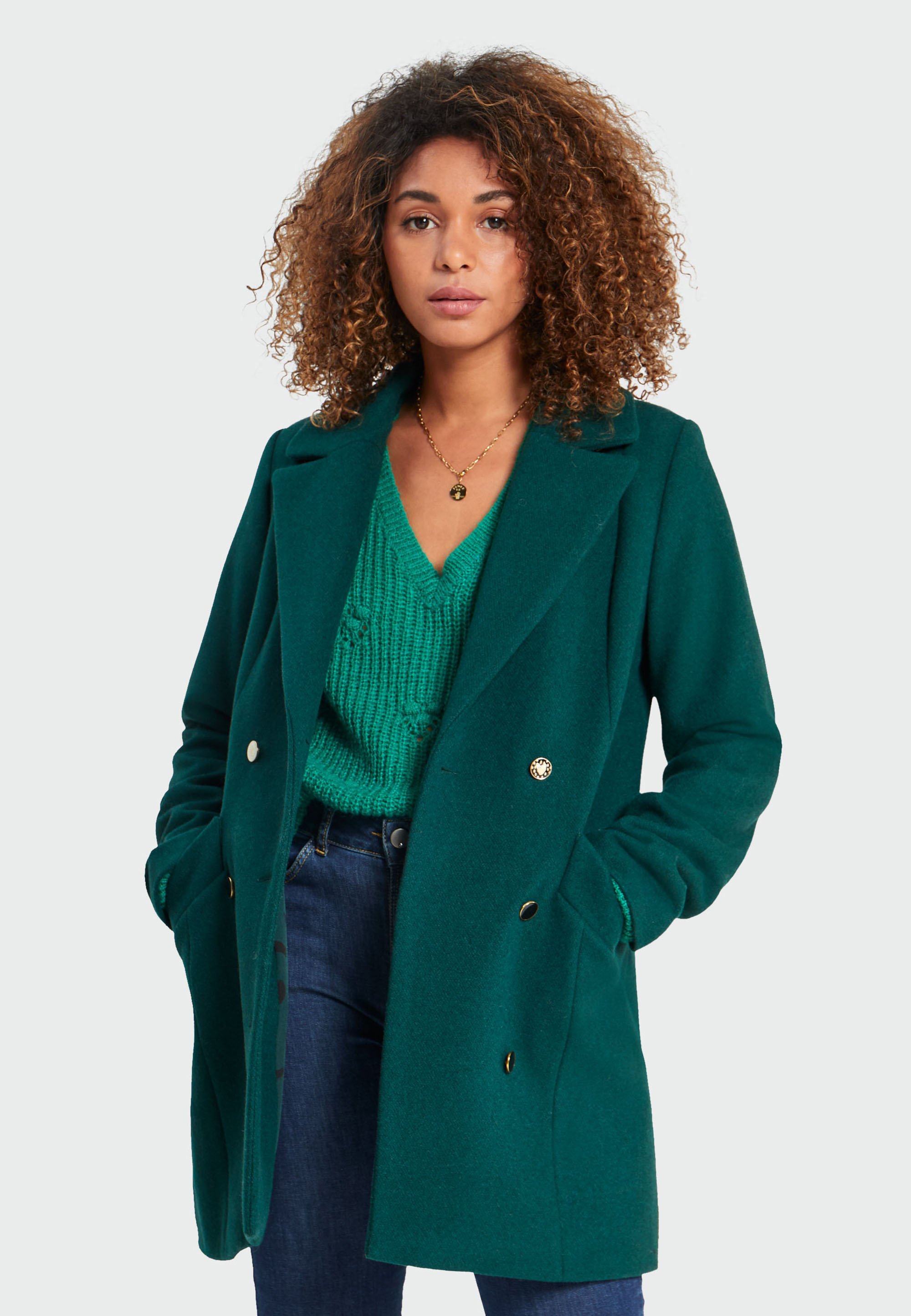 I.Code by IKKS WITH PRINTED LINING - Kurzmantel - dark green 