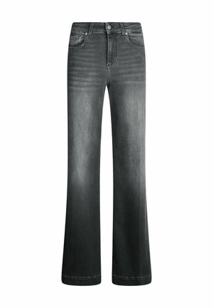 Jeans a gamba larga grigio scuro con una finitura sbiadita, dotati di un classico stile a cinque tasche e una chiusura con zip e bottone. Realizzati in denim.
