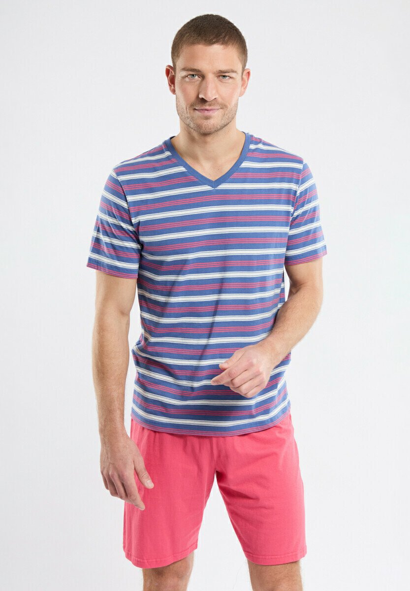 Armor lux MANCHES COURTES SET Pyjama ruby obscur milk/corail