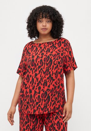 CARHARMONY LIFE BOATNECK  - Print T-shirt - poppy red