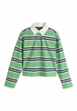 REGULAR FIT - COLLARED LONG SLEEVE  - Poloshirts - green/navy stripe
