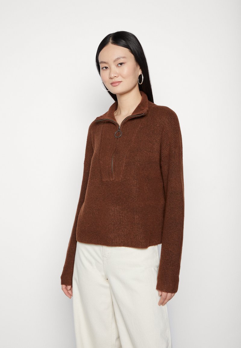Noisy May NMNEWALICE HIGH NECK  - Camisola - cappuccino