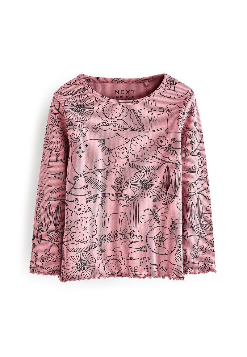 Next Hosszú ujjú felső - pink mono floral