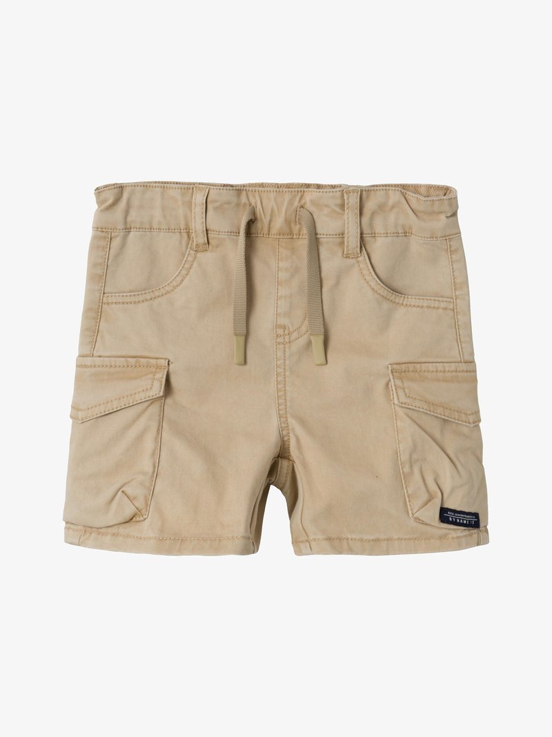 Beezšortid elastse vöökoha ja paelaga. Omavad kahte esikotti ja kahte külgset cargo-kotti. Sile tekstuur, vabaja stiil.