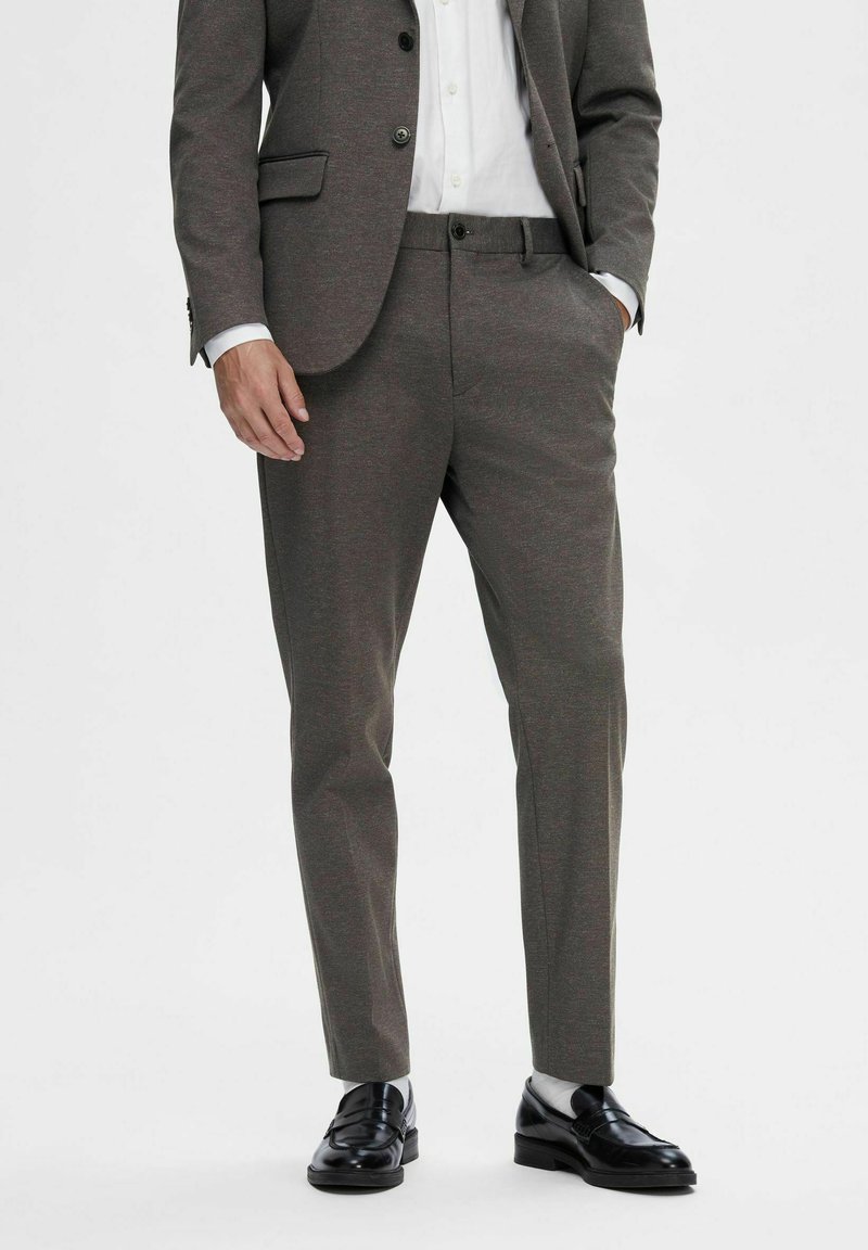 Selected Homme SLHSLIM AITOR FLEX  - Kostymbyxor - chocolate torte