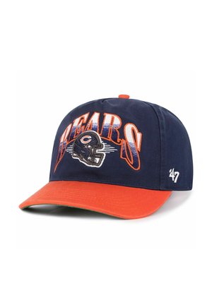 Blue and orange baseball cap featuring "BEARS" embroidered in white and a helmet logo. Cotton material with a curved brim and adjustable strap.