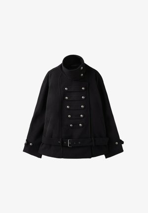 Stradivarius, HIGH-NECK BUTTON JACKET - Veste légère - black