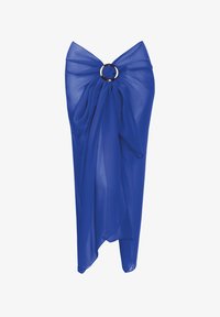 Niewybrane, niebieskie pareo wiązane z klamrą