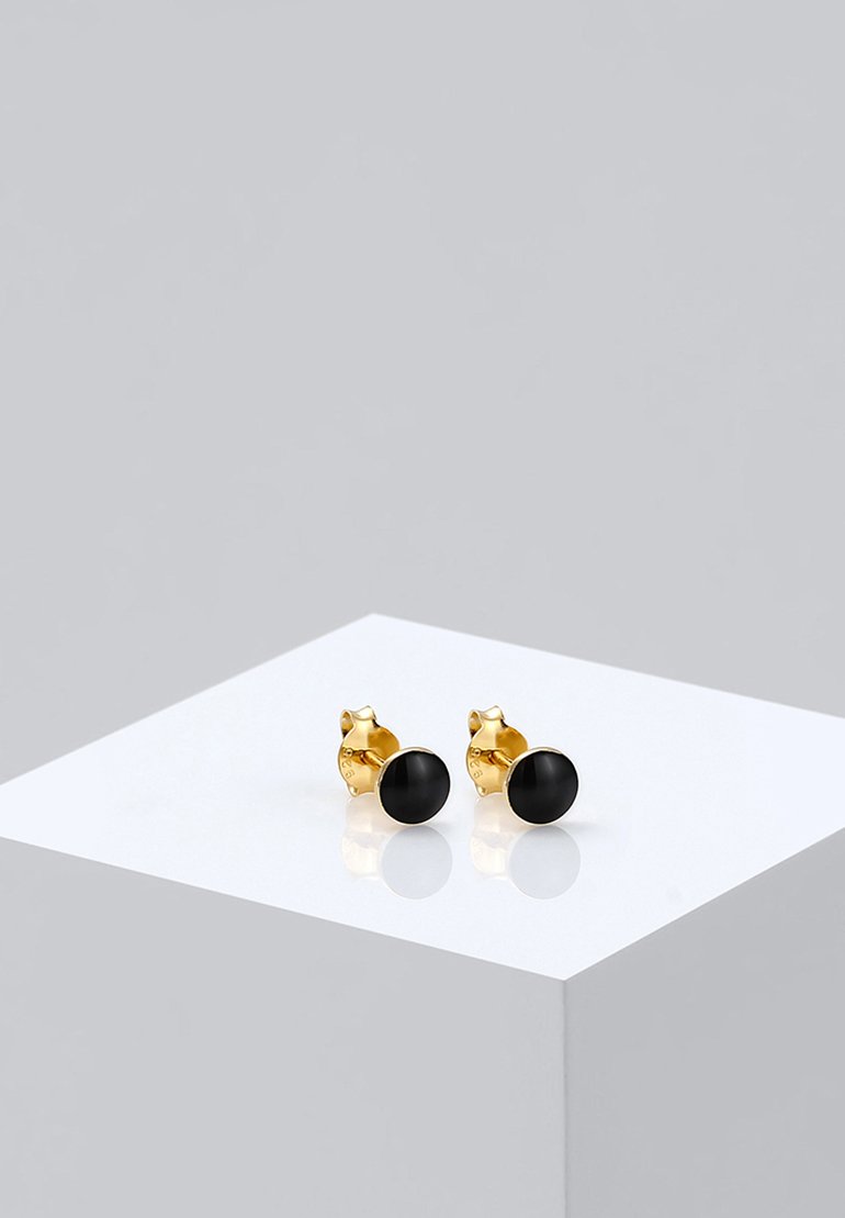 Oorbellen Mini Coin Black Onyx zilver | A Beautiful Story