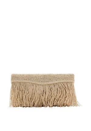 WITH FRINGES - Clutch - brown