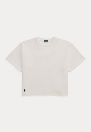 Polo Ralph Lauren, RELAXED CROP FIT COTTON JERSEY TEE - Lihtne T-särk - white