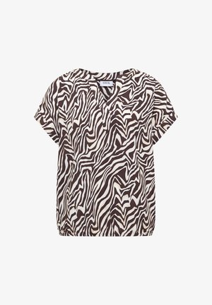 Cecil, BLUSE MIT SPLIT NECK UND ZEBRA-PRINT - Blouse - brown cacao