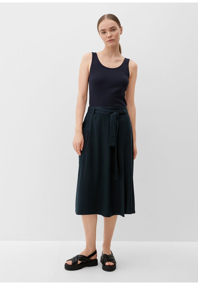 s.Oliver MIT HIGH-RISE-BUND - Jupe en jean - anthrazit