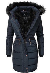 Navahoo Paula - Winter coat - blau mit schwarzem fell