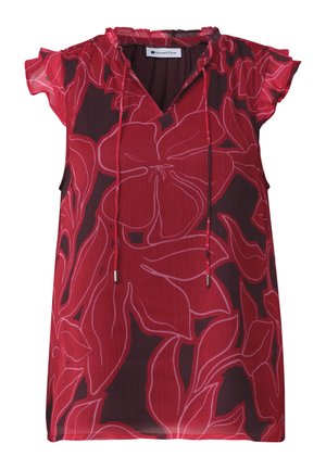 Street One, BLOUSE TOP MADE OF CHIFFON WITH SPLIT NECK - Blouse - salsa red