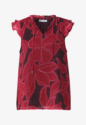 Street One, BLOUSE TOP MADE OF CHIFFON WITH SPLIT NECK - Blouse - salsa red