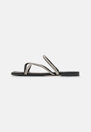 BIASISSEL STRAPPY SLIDE  - Sandale cu baretă între degete - black