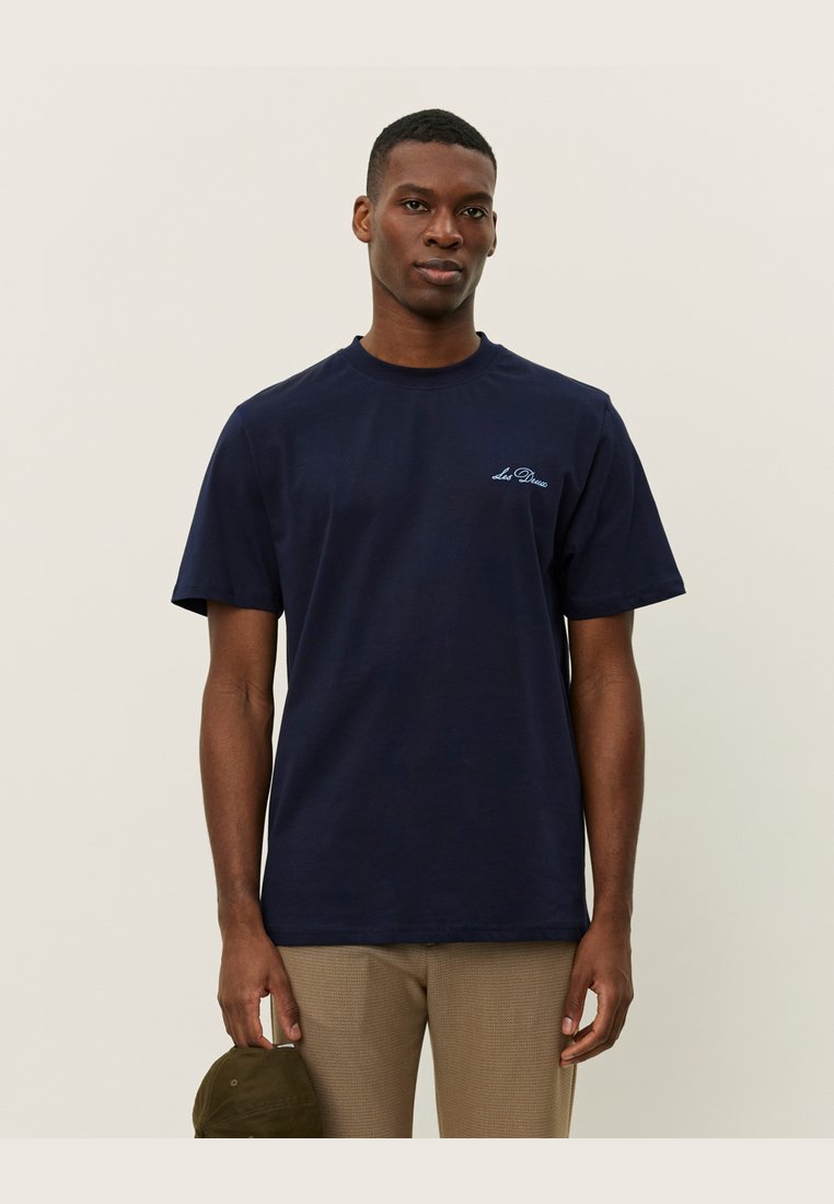 Les Deux WILD FLOWER - Print T-shirt - dark navy/dark blue