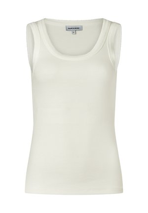 Weißes, geripptes ärmelloses Tanktop mit Rundhalsausschnitt, Größe 36, von der Marke More & More.