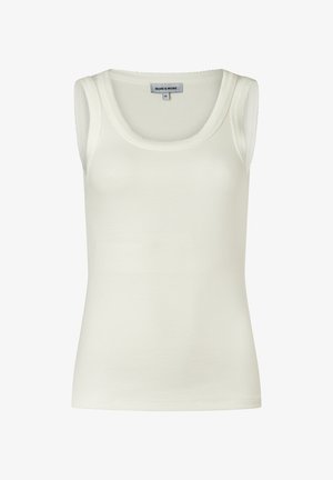 Witte geribbelde mouwloze tanktop met ronde hals, maat 36, van het merk More & More.