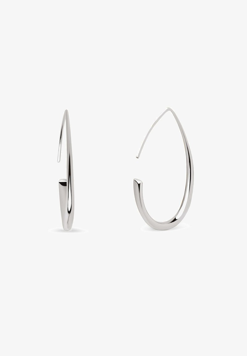 Orecchini a cerchio in opale di fuoco fatti a mano - Design in argento Orecchini a cerchio in opale di fuoco fatti a mano - Design in argento