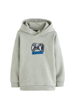 Next, Mikina s kapucňou - grey embroidery car