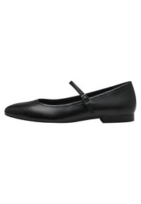 Ankle strap ballet pumps - black matt