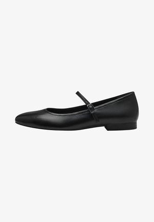 Ankle strap ballet pumps - black matt