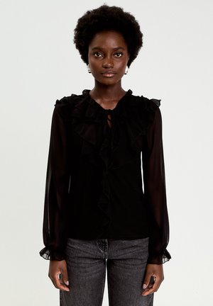 MIT V-AUSSCHNITT UND LANGEN ÄRMELN - Bluse - noir