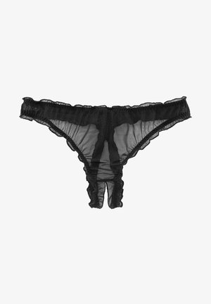 PETITE FLEUR GOLD THONG OUVERT - Tanga - black