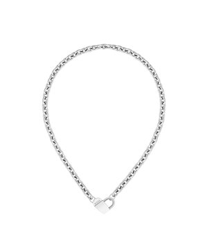 SS WITH  STAMPED BOSS MONOGRAM HEART - Halsband - silver coloured