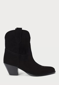 CALFSKIN SUEDE WESTERN BOOT - Cowboy-/Bikerlaarsjes - black