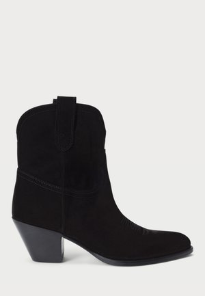 Polo Ralph Lauren CALFSKIN SUEDE WESTERN BOOT - Stivaletti texani / biker - black