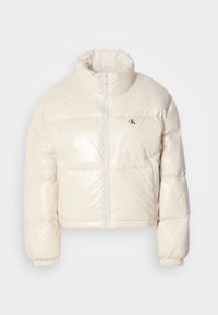 HIGH SHINE CROP JACKET - Dunjakke - chalk