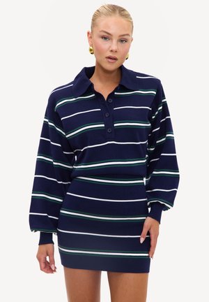 LOAVIES, ENVIOUSLY STUNNING - Robe pull - blue dark stripes