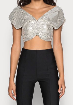 Gina Tricot Top - silver-coloured