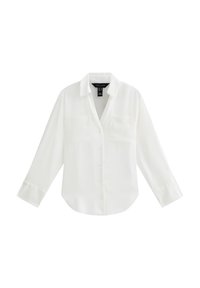 Camicetta bianca con maniche lunghe, due tasche sul petto e colletto. Realizzata in tessuto liscio con una vestibilità comoda.