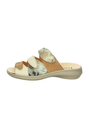 Pantolette flach - nude kombi