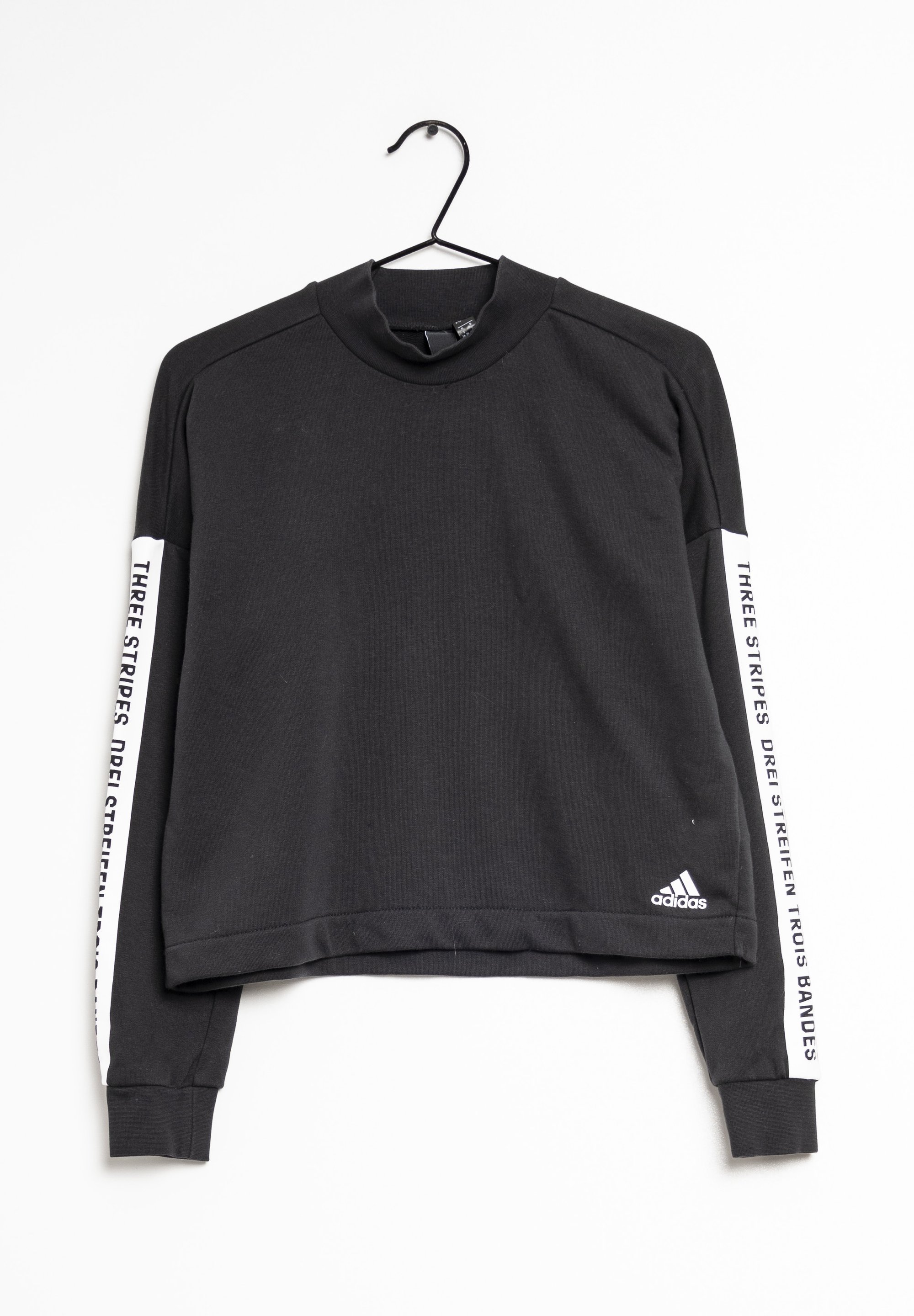 Zalando Adidas Originals Three Stripe Crew Neck Sweat In Black