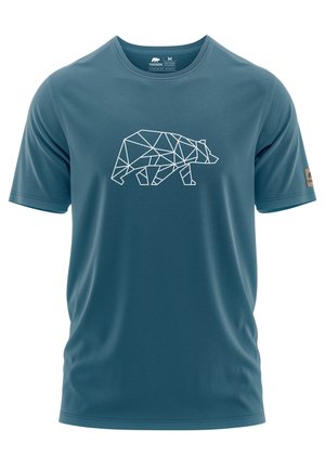 FINNSON MIT BRUSTLOGO - Print T-shirt - blue-grey
