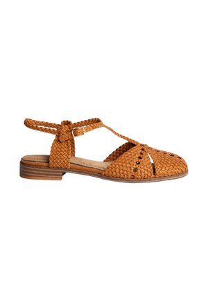 CORINA, SANDALES EN T SALOMÉ TRESSÉE - Sandales - marron naturel