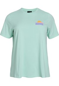 Zizzi RÜCKEN - T-shirts print - grayed jade washed