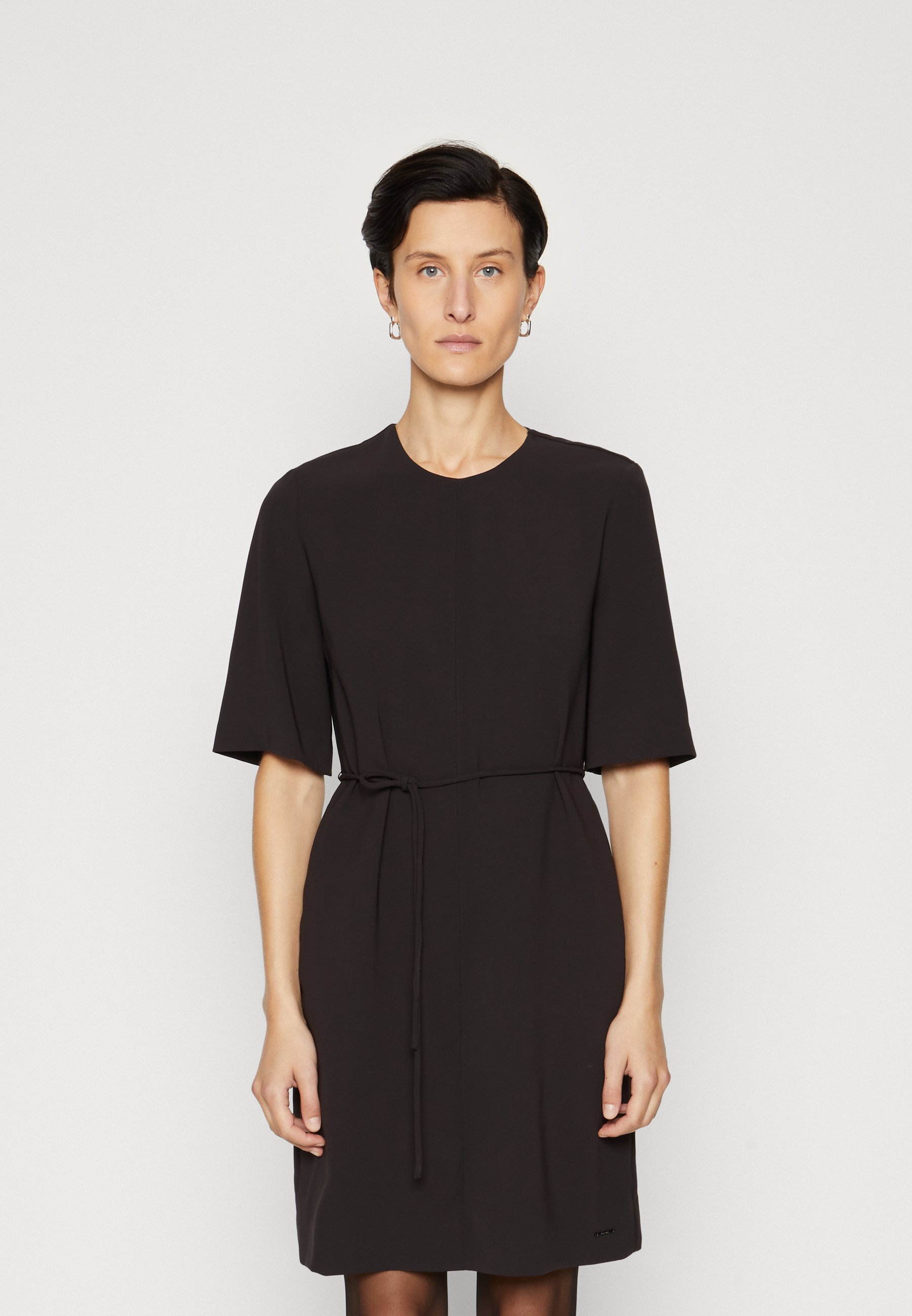 Calvin Klein STRUCTURE MINI SHIFT DRESS - Day dress - black - Zalando.ie