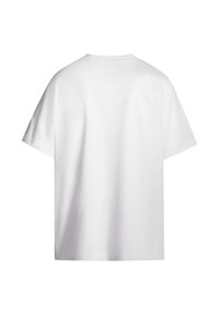 Witte katoenen T-shirt met korte mouwen, een ronde hals en een eenvoudig ontwerp. Minimalistische stijl zonder zichtbare patronen of accenten.
