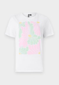 PCMOLLY O NECK TEE - T-shirt med print - bright white
