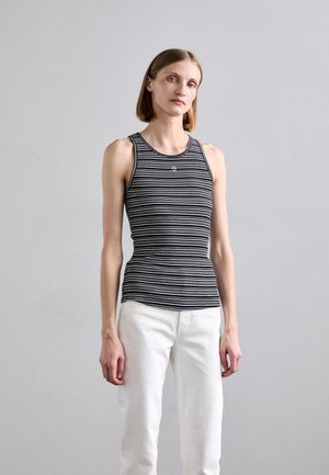 STRIPED TANK - Viršus - black/white