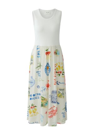 Oui, MIDIKLEID - Maxi-jurk - white red