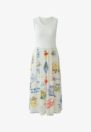 Oui, MIDIKLEID - Maxi-jurk - white red