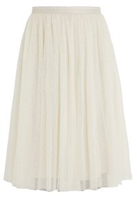 Jupe en tulle couleur crème avec un motif plissé, dotée d'un tissu doux et d'accents subtils à motif d'étoiles sur toute la surface. Taille élastique.