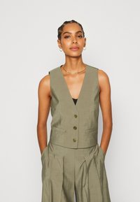 Mos Mosh EDEN VEST - Waistcoat - dusty olive/khaki - Zalando